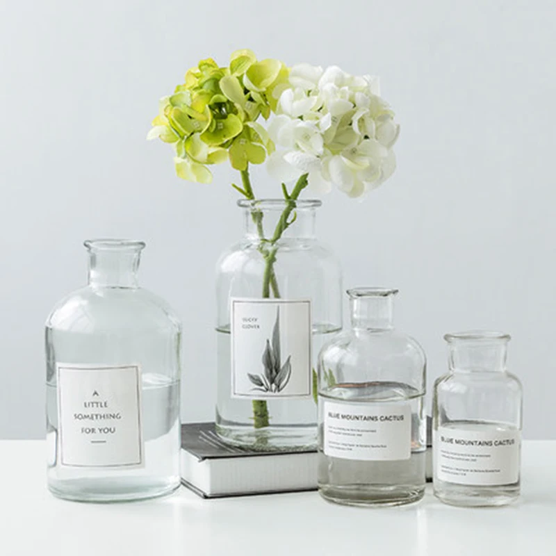 Прозрачная ваза с ярлыком для ВАЗ Скандинавская простая декоративная широким