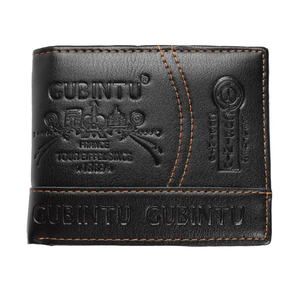 Кошелек мужской двойного сложения бумажник из искусственной кожи клатч для