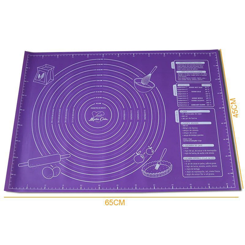 Силиконовый коврик для замеса теста со шкалой антипригарный кухонный инструмент