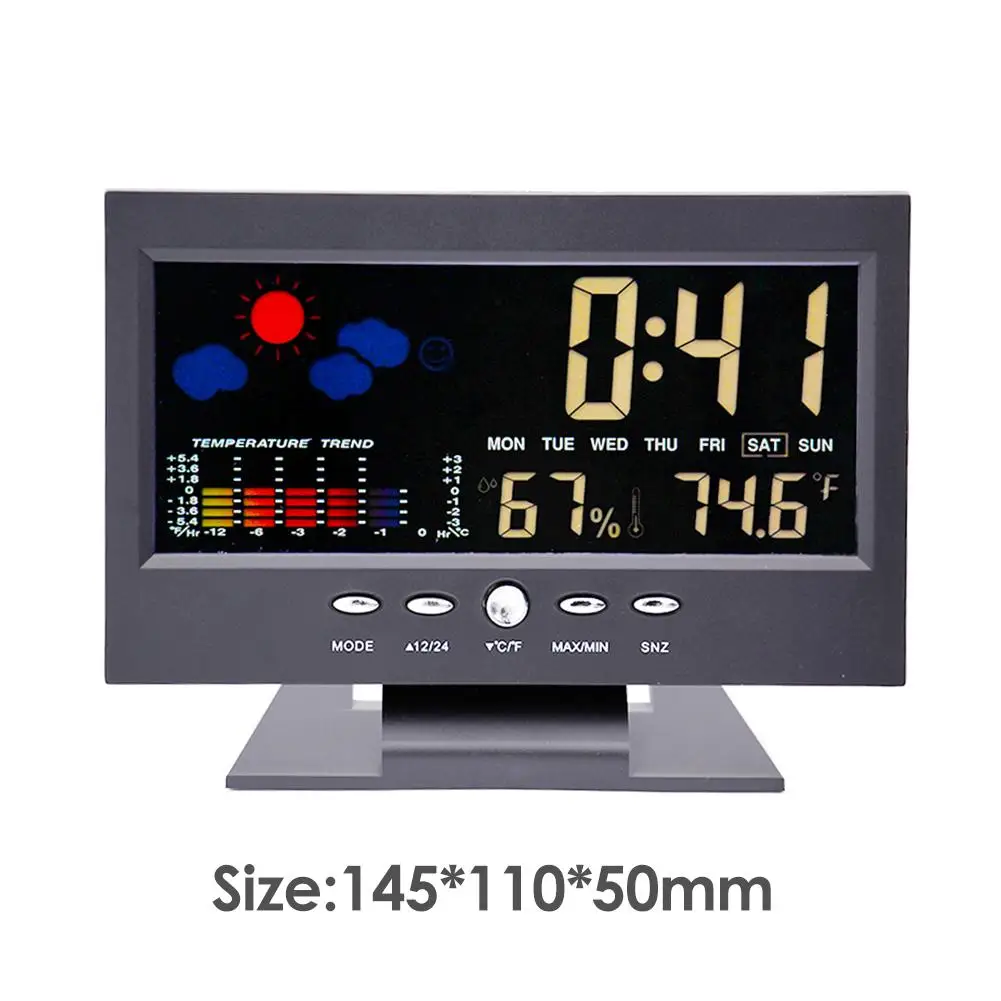 

Mini Portable Digital LCD Display Multi-function Hygrometer Household Auto Electronic Temperature Humidity Monitor Clock