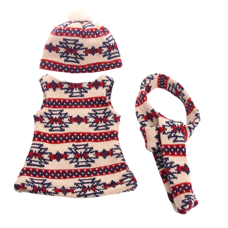 LUCKDOLL шляпа ручной работы+ шарф+ платье подходит 18 дюймов Американский 43cmBabyDoll одежда аксессуары, игрушки для девочек, поколение, подарок на день рождения - Цвет: n204