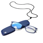 Небольшие очки для чтения с защитой от синего света, ульсветильник прямоугольные очки с цепочкой для ключей, чехол для ежедневного ношения, 4 цвета очков
