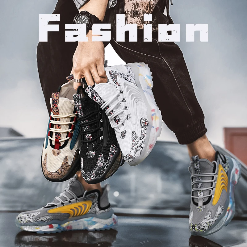 

2021 New Trend Mens Casual Shoes Popcorn Sneakers male Light Trainer Mesh Breathable Shoes Fashion Loafers Running Shoes For Men