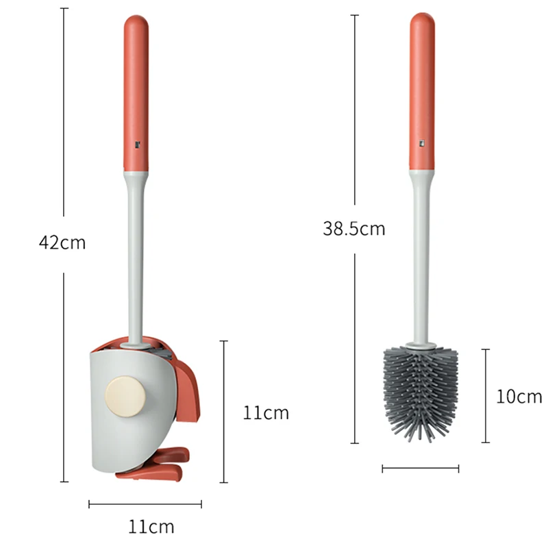

Toilet Brush And Holder Set,Bathroom Toilet Cleaning Brush With Soft Clean Silicone Brushes And Brushes Floor Standing
