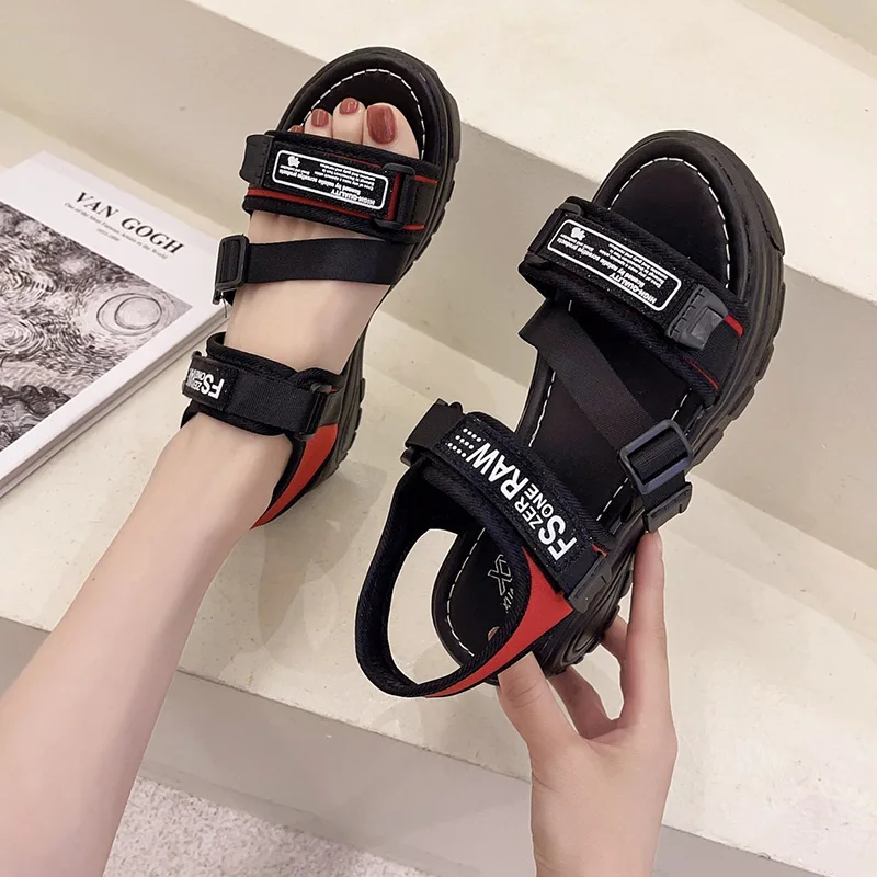 

Comfort Shoes for Women Beige Heeled Sandals Soft Anti-Skid Clogs Wedge All-Match Med Espadrilles Platform Black Girls Fashion T