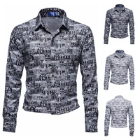 2021 spring autumn new european size high quality mens printed single breasted loose hip hop long sleeve mens shirts