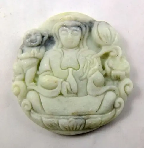 Lantian халцедон небесно-отправленный сон Кван-Инь Амулет подвеска № 328 | Украшения и