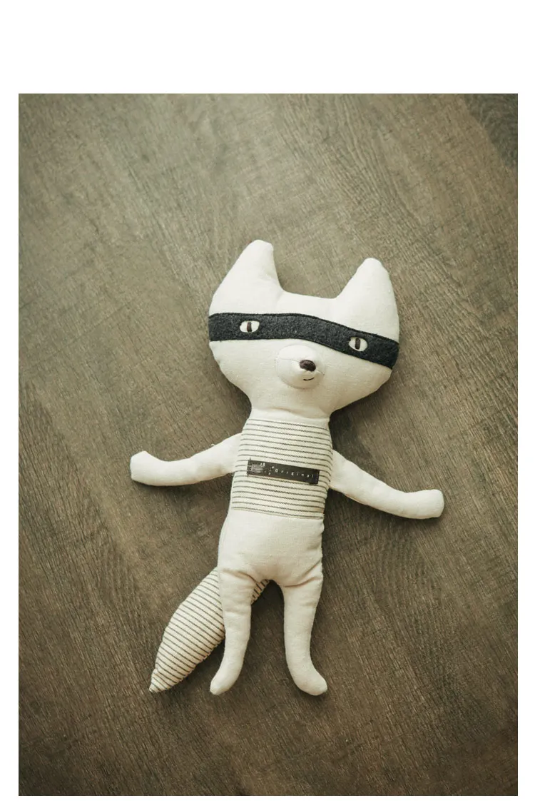 Хлопчатобумажная льняная набивная маска енота с глазами ручной работы мягкая