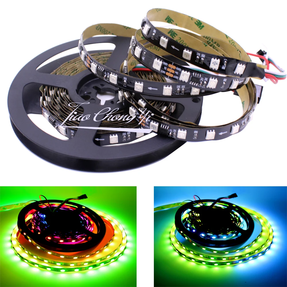 

5M WS2811 60led/m 24V 5050 16703 IC Addressable Digital RGB Dream Full color flexible LED strip IP20 non-waterproof Black PCB