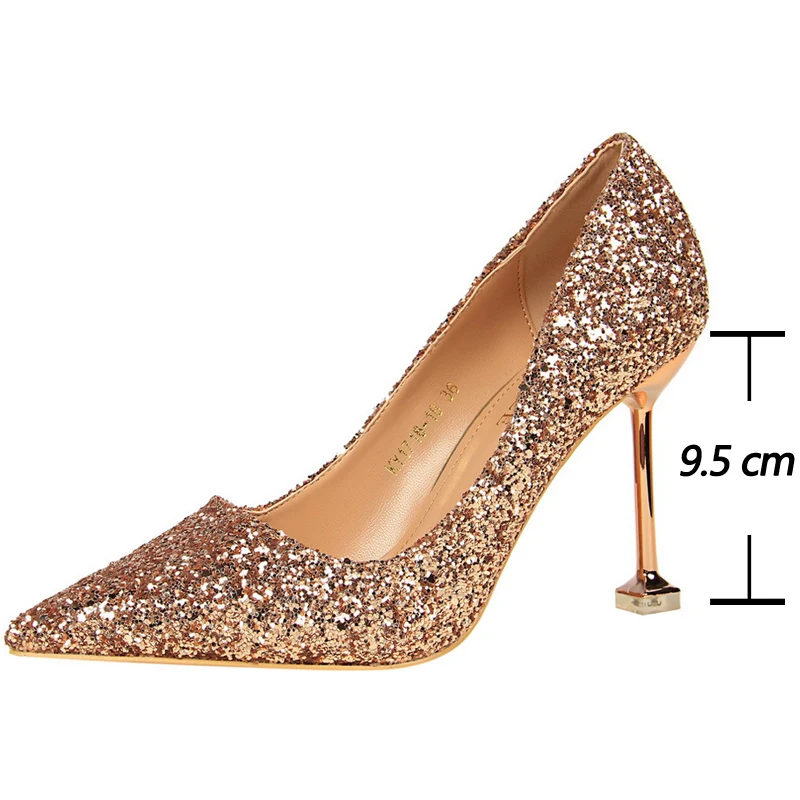 

BIGTREE shoes woman pumps Sparkle sequins wedding shoes Women heels Stiletto Sexy party shoes Classic pumps women's pumps
