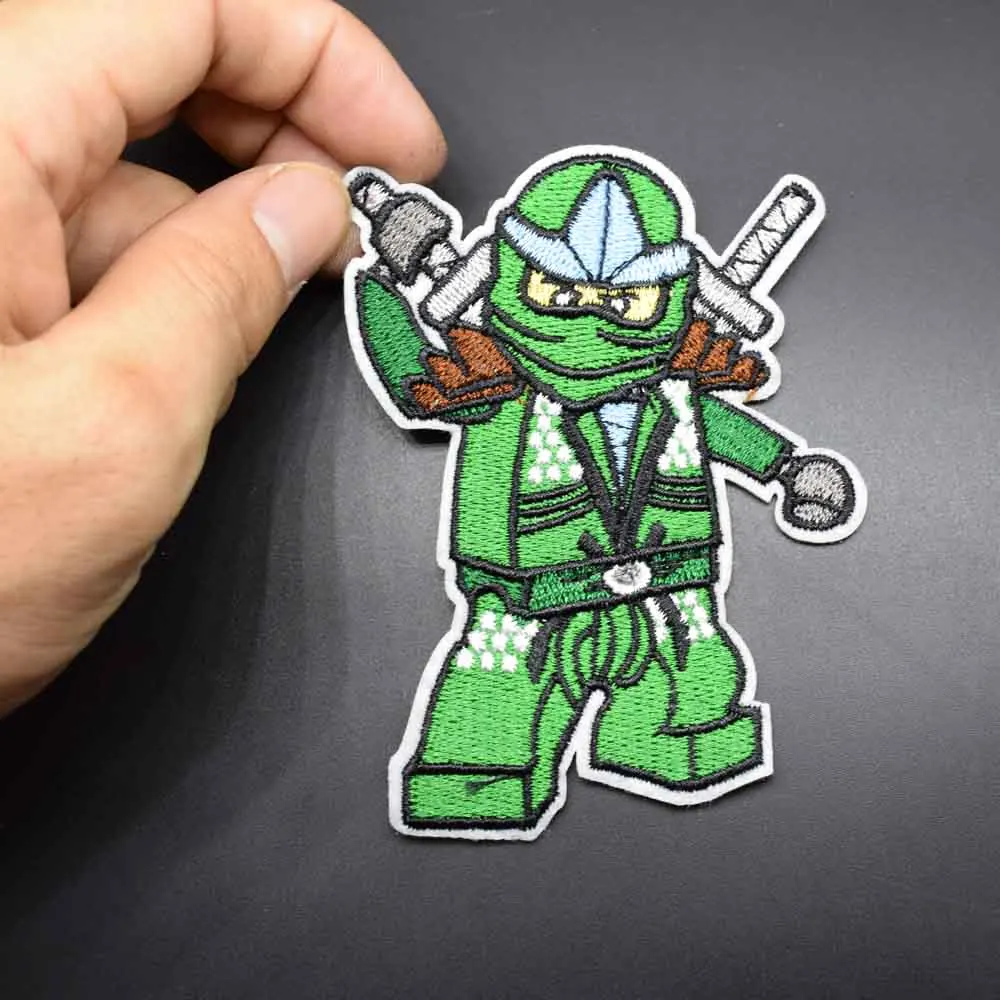Крутая Красная Зеленая ниндзя железная кружевная ткань ninjagoo патчи для одежды наклейки одежды оптом