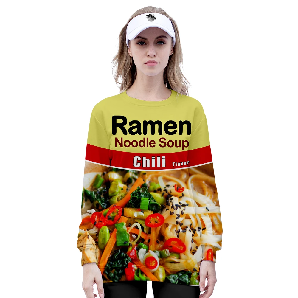 

Ramen Noodle Soup Hoodie Sweatshirt Japanese Ramen 3D Print O-neck Collar Pullovers Casual Style Oversized Unisex Hoodie