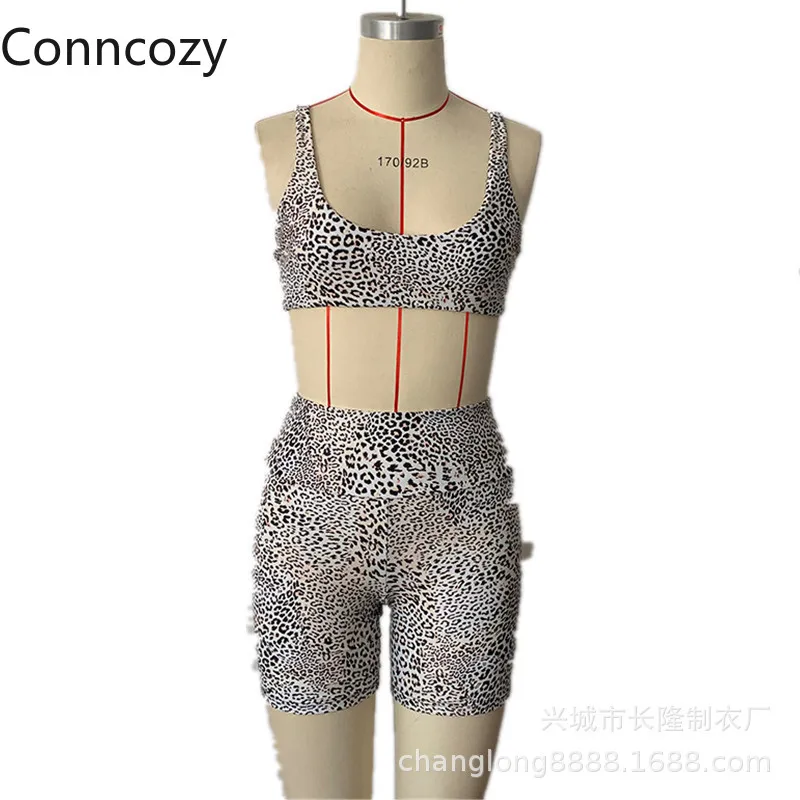 

Bikini Set Shorts Two Piece Suits Women Swim Suit Bra and Panty Sports Swimwear Leopard Print Swimming Suit High Waist Swimsuit