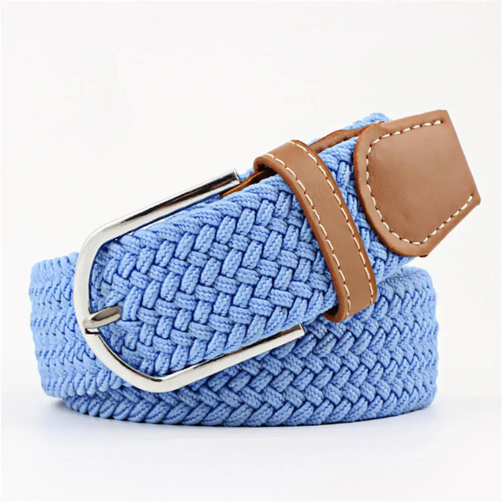 

Fashion Women Men Elastic Knitting Waistband Metal Needle Buckle Elastic Belt Summer Girl's Jeans Belt