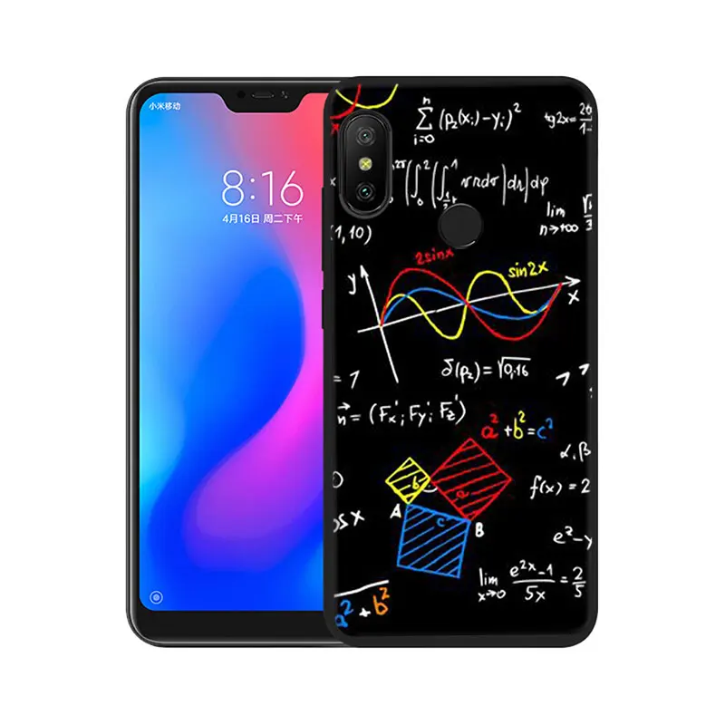 Мягкий силиконовый чехол из ТПУ с математическими формулами для Redmi Note 5 6 7 8 9 Pro Max