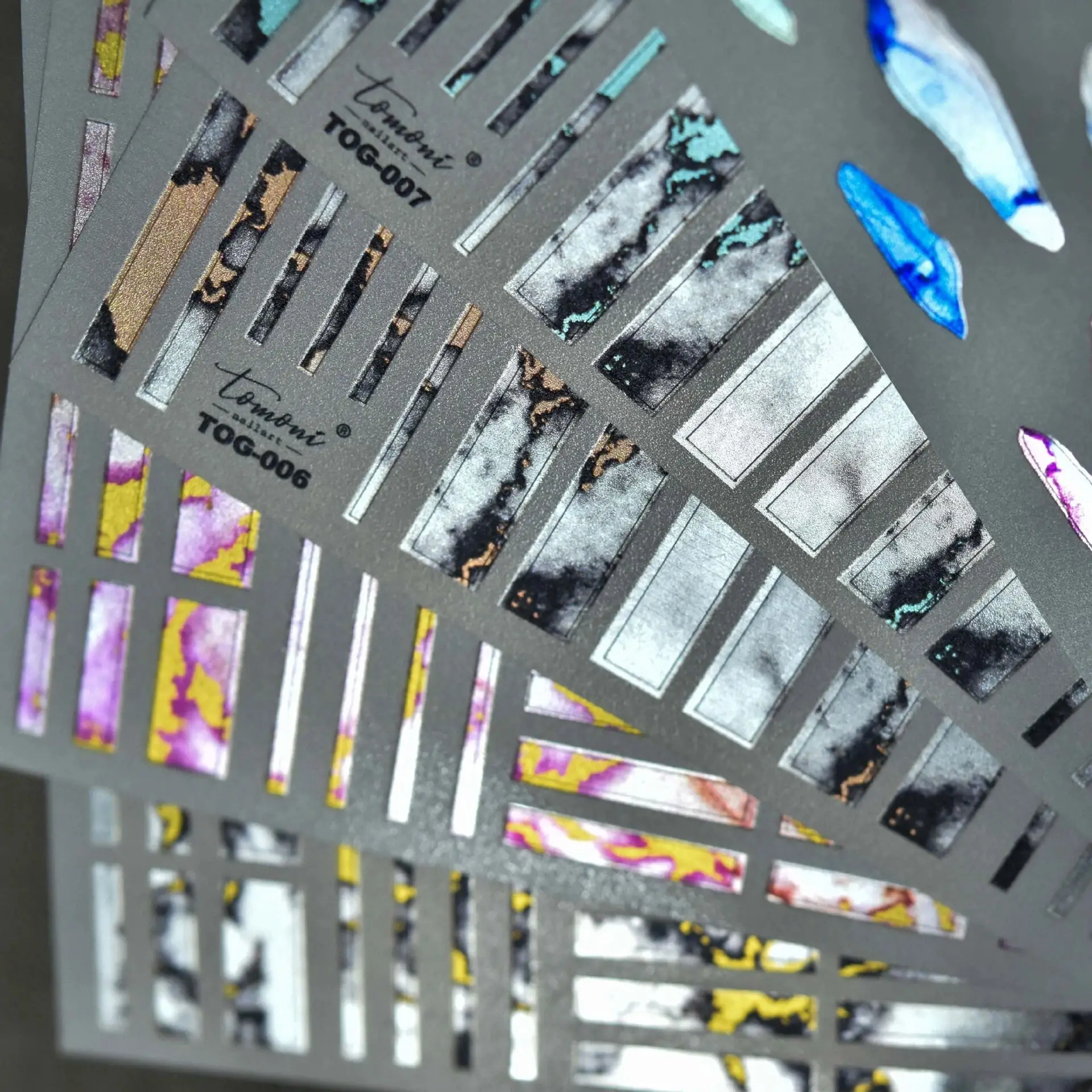 

1 шт., металлическая наклейка для ногтей с мраморным камнем