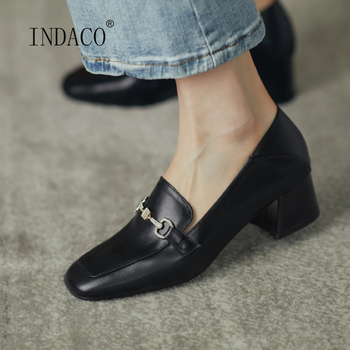 

2021 новые туфли на высоком каблуке для женщин, женские туфли на каблуках, женская обувь, квадратный носок металлические стразы на толстом каб...