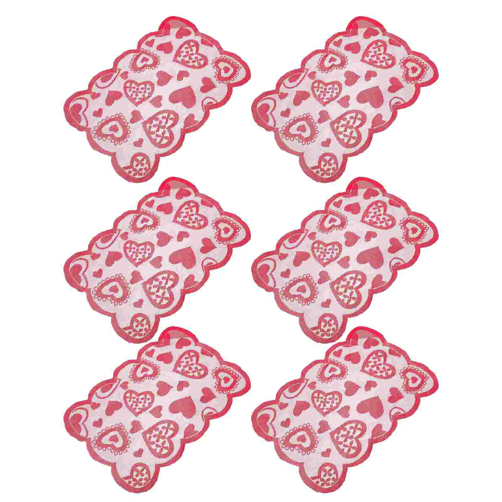 

6Pcs Valentine Placemats Beautiful Table Mats Practical Coffee Table Mats