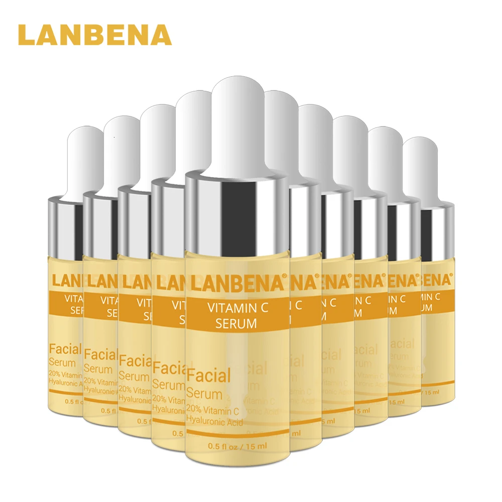 LANBENA с витамином C отбеливание Сыворотки лица гиалуроновой кислотой улиточный