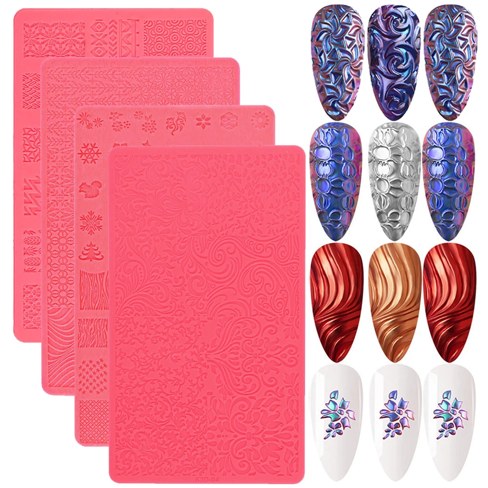 

Мягкие силиконовые 3D формы для резки ногтей, 1 шт., скульптура, штампы трафареты дизайн ногтей, маникюрный шаблон, декоративные аксессуары