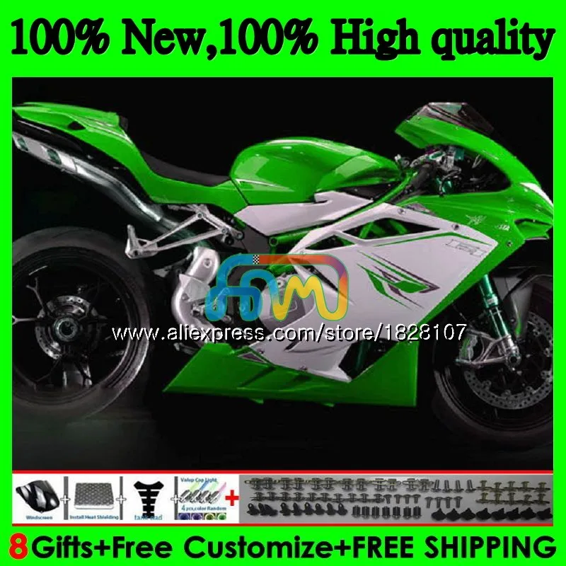 

Body kit For MV Agusta F4 R312 750S 1000 R 750 1000CC 05 06 68BS.40 1000R Green white 312 1078 1+1 MA MV F4 2005 2006 Fairings