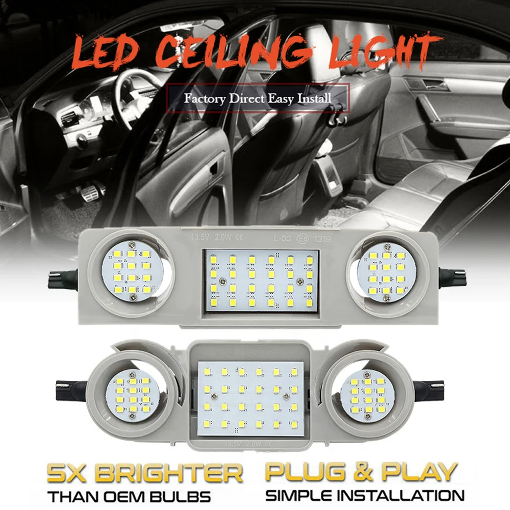 

48SMD White LED Car Interior Dome Reading Lights For Seat Leon 5F Alhambra Skoda Superb 3T Octavia 5E Yeti 5L Auto Interior Lamp
