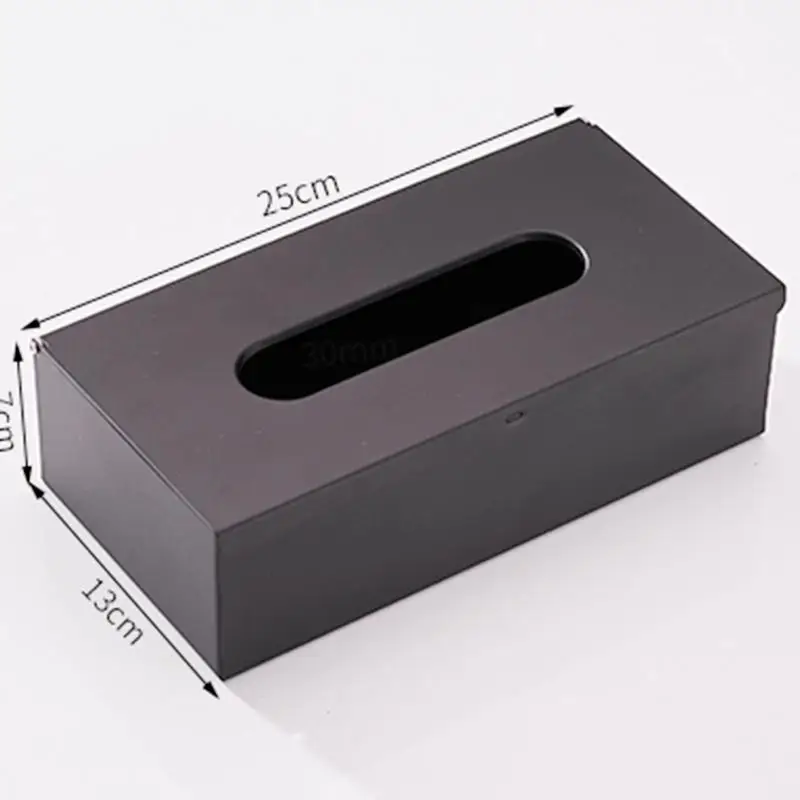 

304 Stanless Steel Tissue Box Holder Black Finish Square Tissue Box Cover Wall Mounted Toilet Paper Holder Car Tissue Holder
