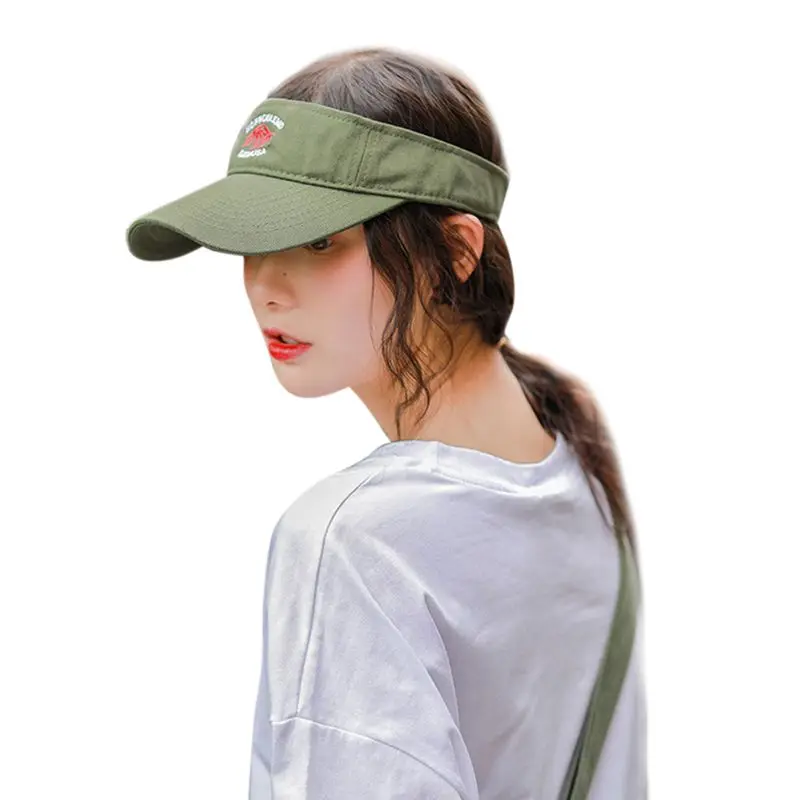 

women summer sun visor wide-brimmed hat beach hat adjustable UV protection female cap