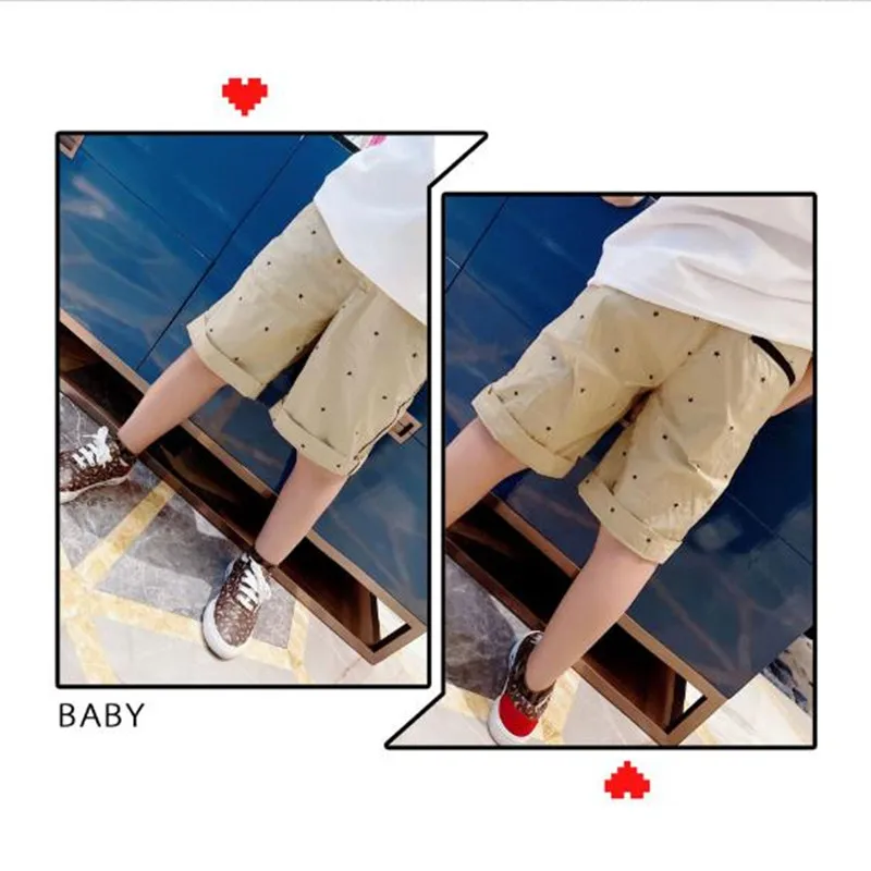 

Summer 2021 star print chino pants Boys' five-point pants casual shorts