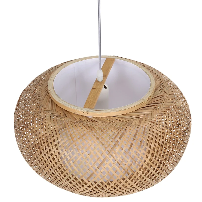

Bamboo Lampshade, Pendant Ceiling Shade, DIY Wicker Rattan Lamp Shades Weave Hanging Light(Does Not Contain Bulbs)