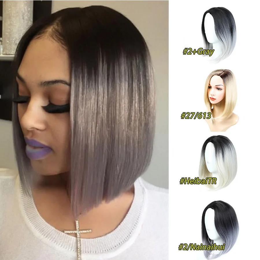 Женский парик MUMUPI черный коричневый серый синий розовый цвет для