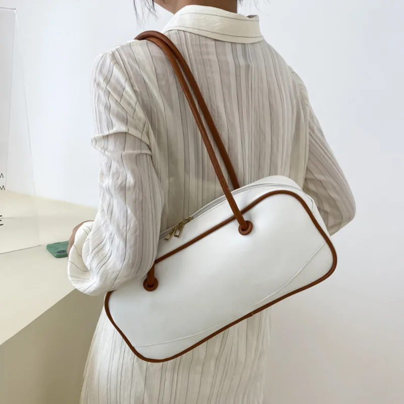 

2021 Fashion Women's Shoulder Bag Portable Pu Leather Casaul French Tote Top Handbags Designer Messenger Handle Bags Sac A Main