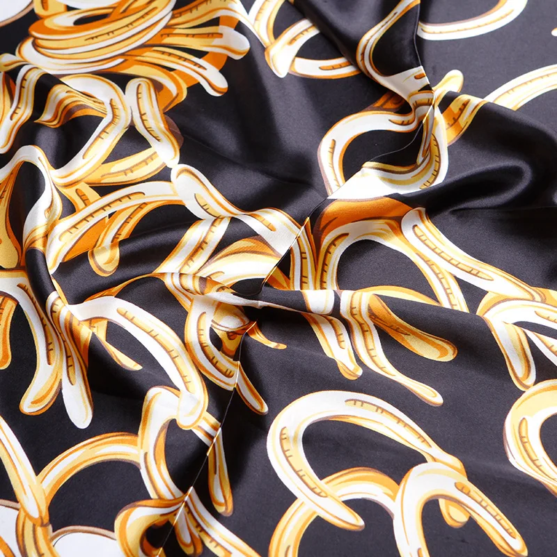 

Summer New Emulation Silk Scarf Women's 90*90cm Satin Square Shopping Tie Band Bag Soft Neckerchief Headscarf Female Outside