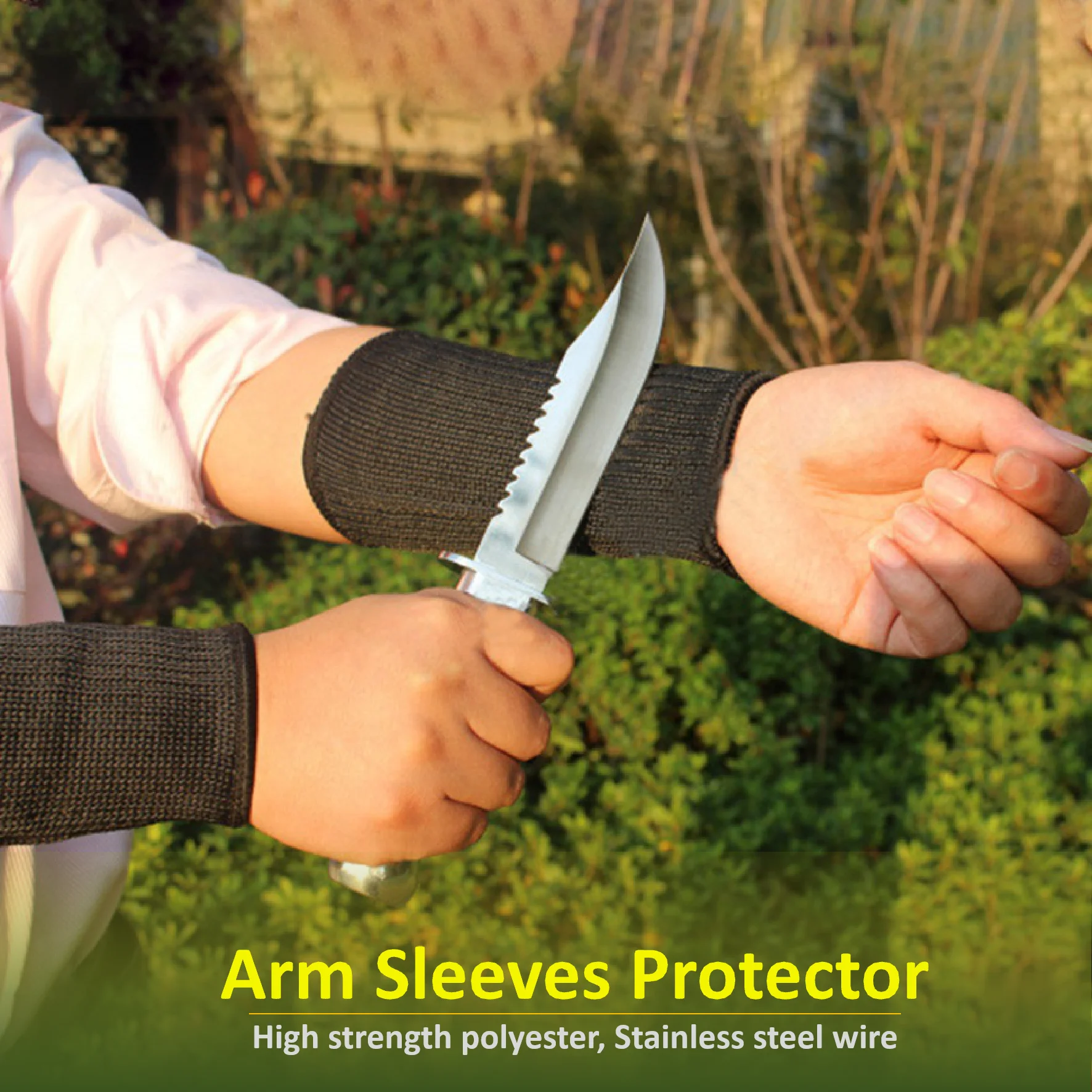 

1 Pair Cut-Resistant Arm Sleeves Protector Level 5 Anti-Cutting Wrist Armband For Working Safety Worker Gardener High-Strength