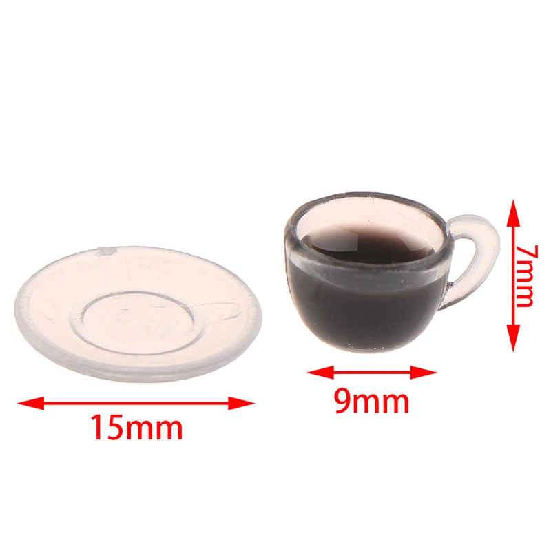 

1 x Doll House Mini 2 Pcs Set Coffee Cup And Saucer Dollhouse Miniature