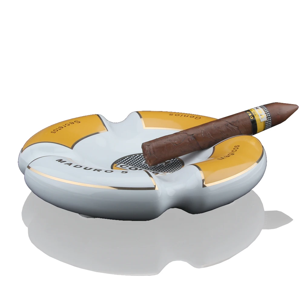 COHIBA керамические гаджеты для сигар портативная пепельница 4 держателя табачных