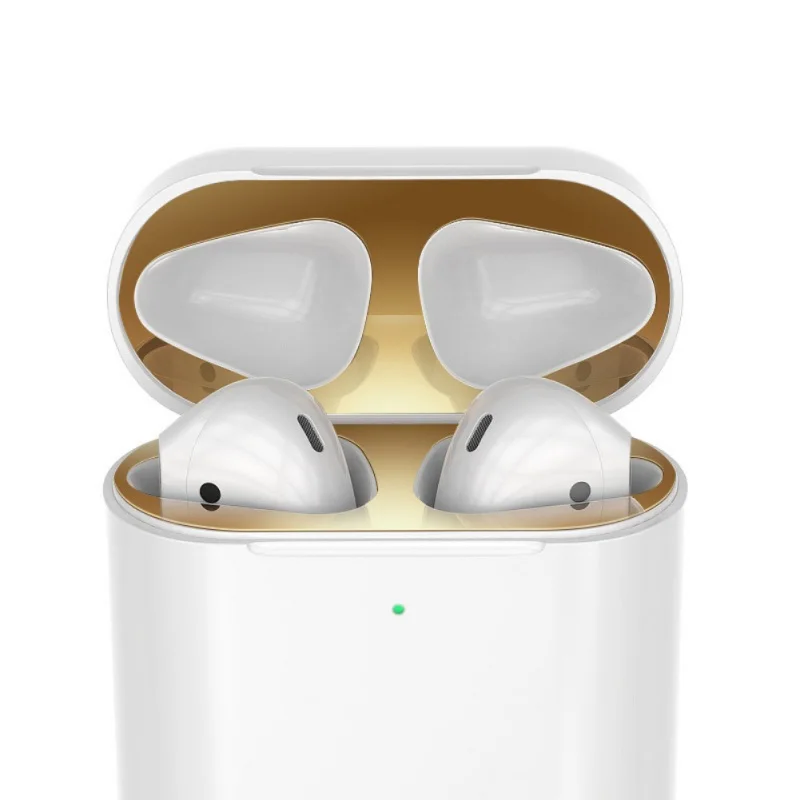 1 пара пылезащитных чехлов для AirPods 2 / Pro металлическая Пылезащитная наклейка