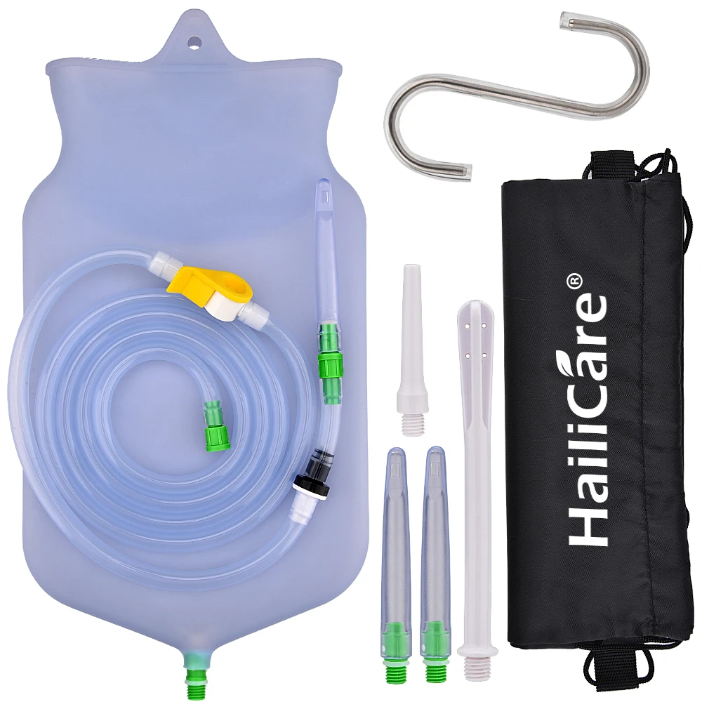 set 2 2L кофе сумка для клизмы комплект многоразовые силиконовые воды толстой кишки Очищение энтероклизмом детоксицированные кишки сумки вагинальные Анальная мытье - Цвет: set 2
