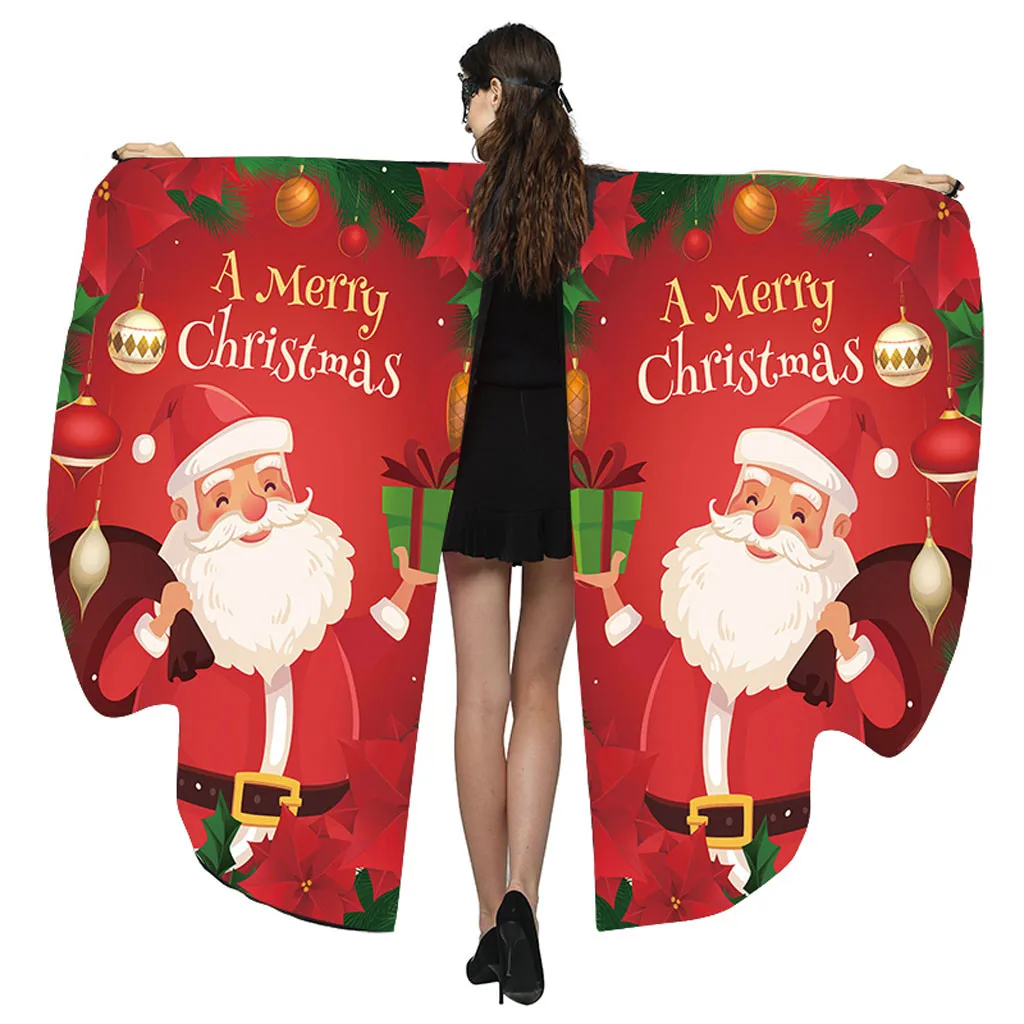 SAGACE 168x135 см Рождественский карнавальный костюм шаль с принтом женские крылья