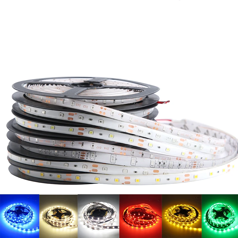 5 м Светодиодная лента 2835 5050 SMD 60 светодиодов/м водонепроницаемая гибкая