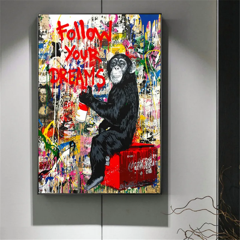 

Banksy Street Art Graffiti Collage Monkey Posters And Prints Canvas Painting Wall Pictures For Living Room Nordic Home Decor