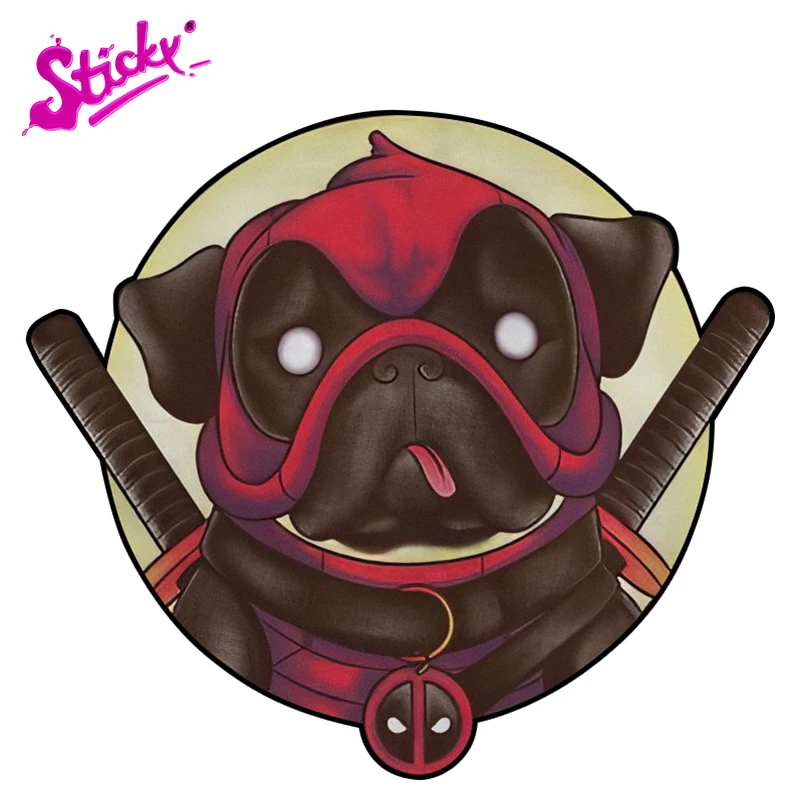 

STICKY Funny Pug Dog Cosplay Death Ninja Skull Anime Car Sticker Decal Decor Motorcycle Off-road Laptop Trunk Guitar PVC