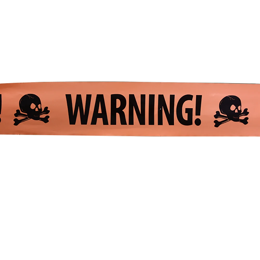 

2pcs Halloween Decoration Warning Tape Stickers Window Danger Warning Line Skull Dangerous Sign Party Decoration Supplies