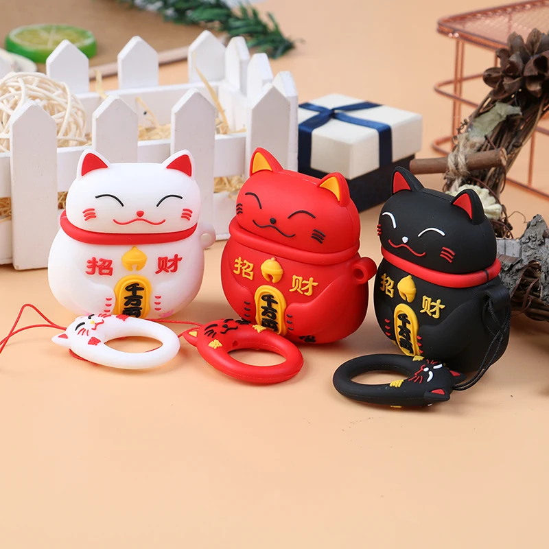 Милые японские стильные чехлы для наушников Lucky Cat Apple беспроводная