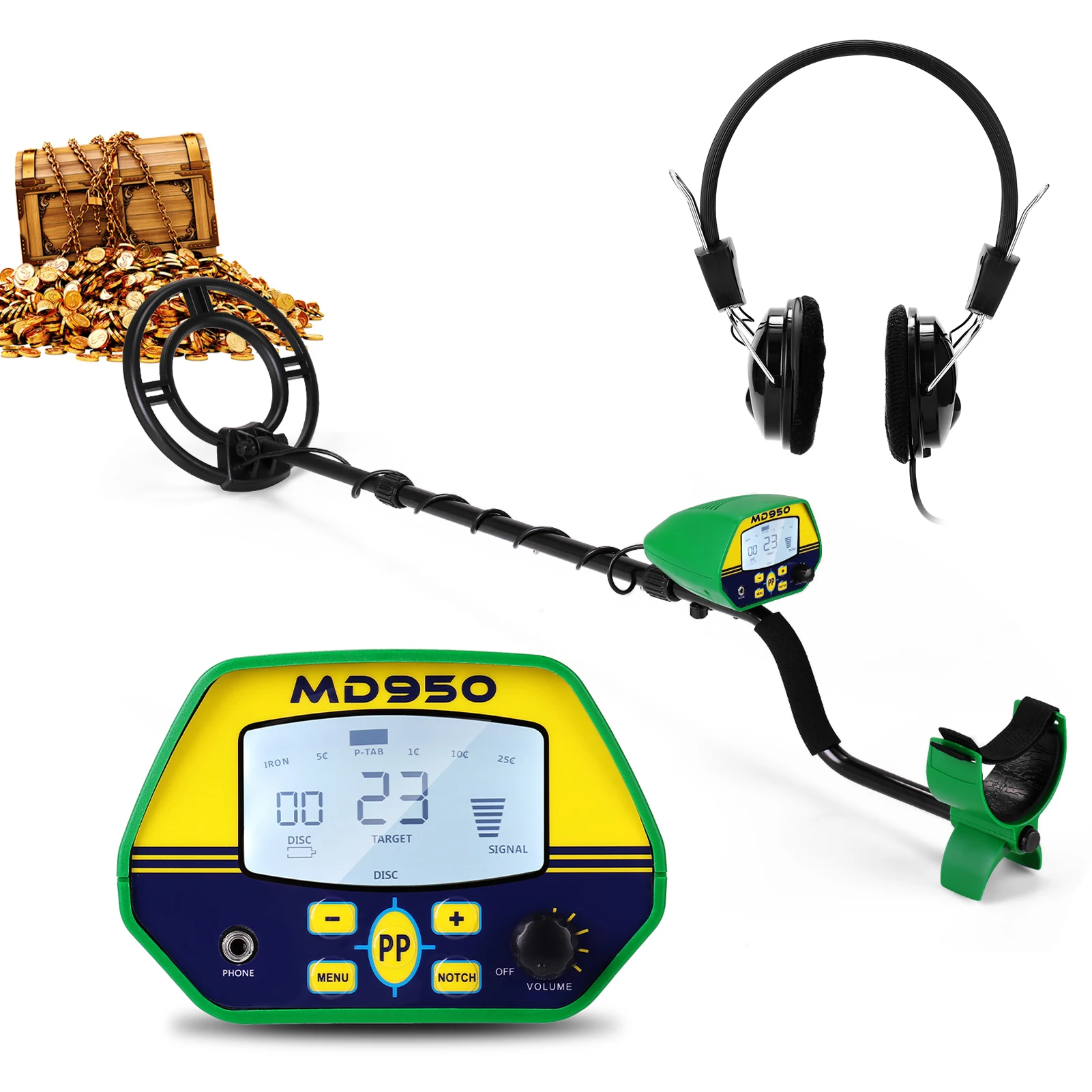 MD950 10 Inch Waterproof Search Coil LCD Display Screen Handheld Portable Metal Detector Easy Installation Detecting Tool | Инструменты