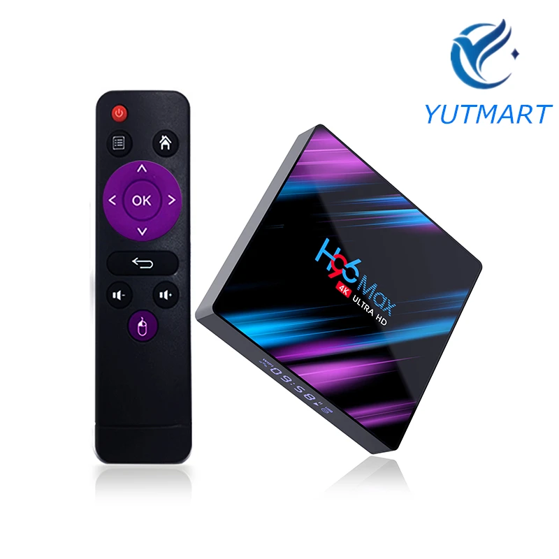 Смарт ТВ приставка H96 MAX RK3318 Android 9.0 4 ГБ 32 64 Гб медиаплеер 4K голосовой помощник Google