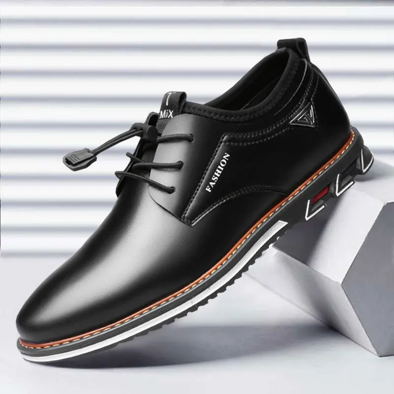

New Men Shoes Leather Cowhide Leather Shoes Men Comfortable Low-top British Casual Single Shoes Leather Shoes Formal Shoes 563 g