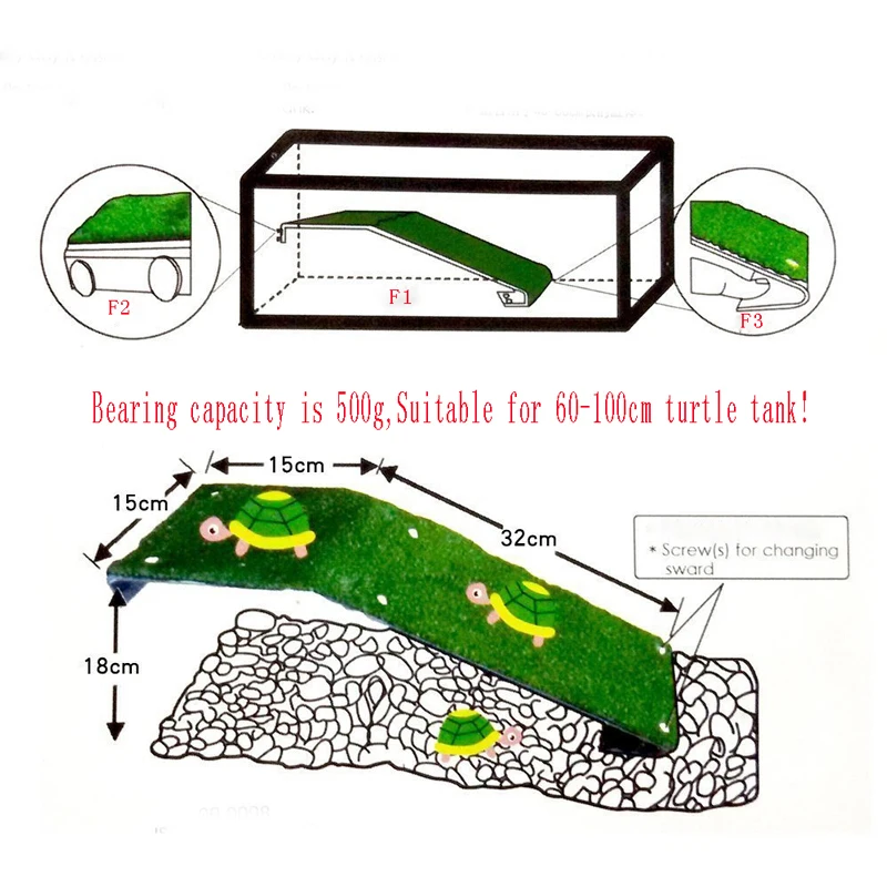 Аквариумный декор Черепаха на платформе акриловая черепаха остров аквариумы мох