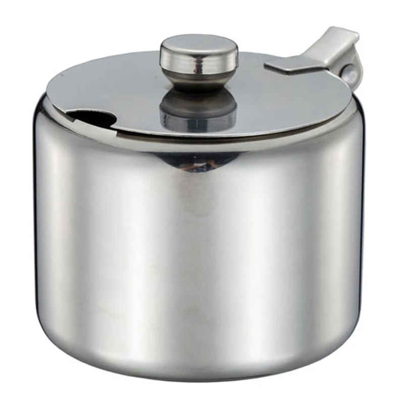 

Stainless Steel with Lid and Spoon Sugar Bowl Seasoning Jar Seasoning Jar Tableware Spice Container