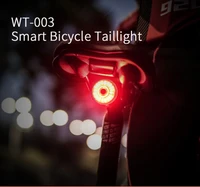 dk bicycle smart auto brake sensing light waterproof led charging cycling taillight bike rear light accessories wt3